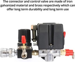 Air Compressor Pressure Switch Control Valve 90-120PSI Pressure Regulator Gauge