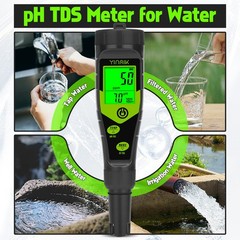 Pool Salt Tester, Digital 5 in 1 pH TDS EC Salinity Meter with Calibration…