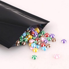 Many Sizes for Glossy Black Flat Foil Mylar Heat-Sealable Open Top Pouch Bag B01