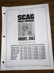 SCAG MODEL SWZ ILLUSTRATED PARTS LIST SWZ48A-17KA Model Year 2003