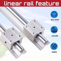 2PCS SBR16 Linear Guide Rail Slide Rail 300-2000mm 4 PCS SBR16UU Bearing Block