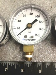 Lot of 4 Ashcroft 0-160 Psi Bottom Mount 2″ Face 595-07 Pressure Gauges 160psi