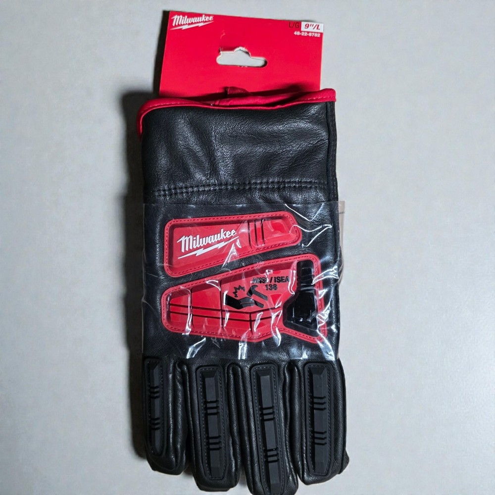 Milwaukee 48-22-8782 Impact Cut Level 5 Goatskin Leather Gloves Large L NEW