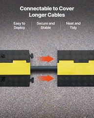 VEVOR Cable Protector Ramp Rubber Cord Cover 22000 lbs/axle Capacity 1 Channel