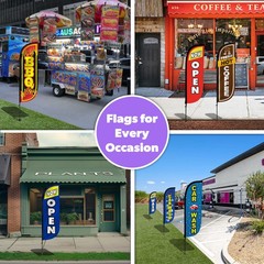 Lookourway Feather Flag Pole Kit – 7 Feet Tall Advertising Flag Banner
