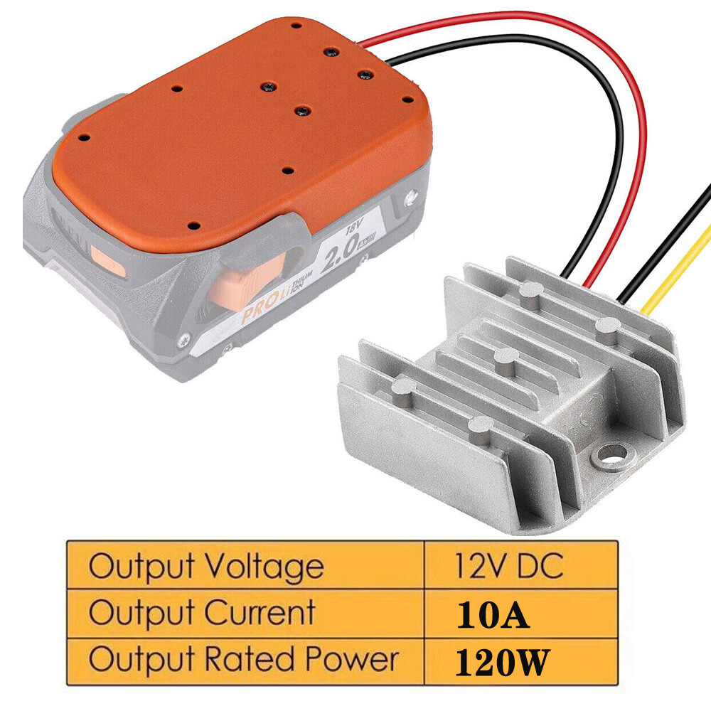 DC 18V to 12V 10A 120W Step Down Converter Voltage Regulator For Ridgid Battery