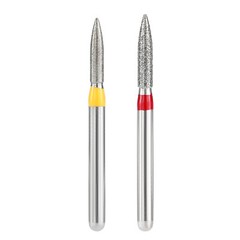 JMU Dental Diamond Burs FG High Speed Bur Flame Shape Fine Grit/Extra Fine, 5pcs