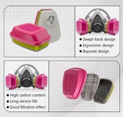 3M Half Face RESPIRATOR MASK 6200 and 2 Multi Gas Vapor Cartridges 60926 – Set
