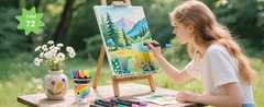 72 Colors Acrylic Paint Markers, Dual Tip Acrylic Paint Pens with Brush Tip &
