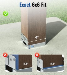 (6) 6×6 Post Bases for Wood Posts 1″Standoff Brackets for Deck, Fence Galvanized