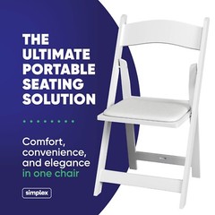 Folding Chairs Indoor/Outdoor Folding White Chairs for Events