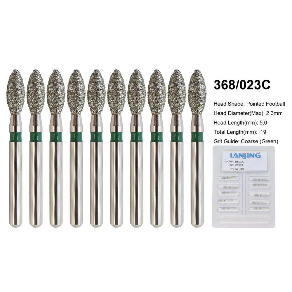 Football Bur 368 379 Dental Diamond Burs FG Football Egg High Speed Fine Coarse