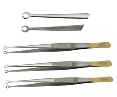 Corn Suturing Tweezers Straight Set of 3 ARTMAN BRAND