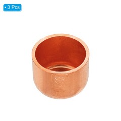 3pcs 5/8″ ID Copper Pipe End Cap Copper Fitting Cap Sweat Plug Solder Connection