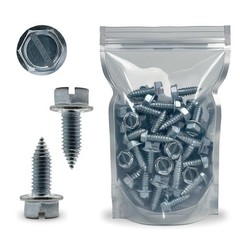 License Plate Screws – Slotted Hex Head – Metric – 6mm x 16mm – For Vehicles (10
