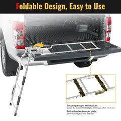 Tailgate Ladder for Pickup Trucks Bed Universal Fit – Rust-Proof Stainless St…