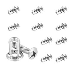 10-Piece Aluminium Hollow Door Anchor Set – For 0-5mm Doors, Extra Short, Wall A