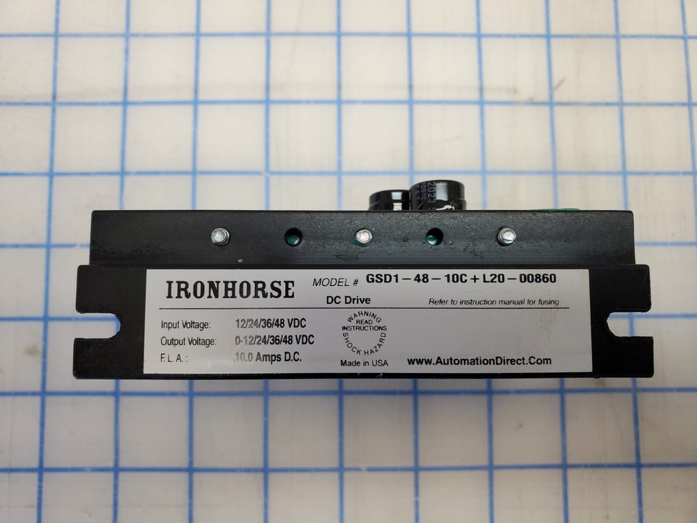 Automation Direct IronHorse GSD1-48-10C Open Frame DC Motor Drive 12-48VDC 10A