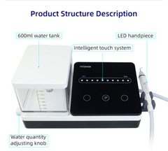 Dental Ultrasonic Piezo Scaler Scaling 10 Tip Fit EMS LED Handpiece 600ml Bottle