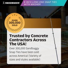 Sandbaggy 8″ x 8 ¼” Standard Snap Ties With 1″ Steel Washers (Long End)