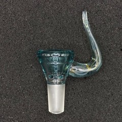 14mm 3-Hole Glass Slide Bowl with Horn Handle
