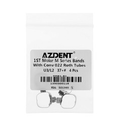 4 Pcs AZDENT Dental Orthodontic Bands&Buccal Tube 1st Molar Roth.022 Convertible