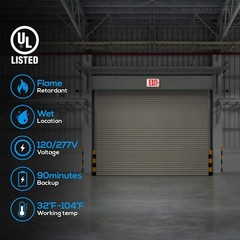 2/4 Pack LED Exit Sign with Battery Backup, UL Listed, Weatherproof, AC 120/277V