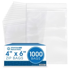 – 4” X 6” (1000 Count) 2 Mil Clear Reclosable Zip Plastic Poly Bags with Rese…