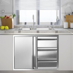Outdoor Kitchen Drawer Combo,Stainless Steel Sealed Storage Combo with Triple Dr