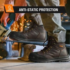NINGO Men’s Heavy Duty Work Boots Steel Toe Puncture Proof Leather Safety Shoes