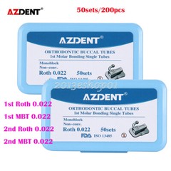 50Sets Dental Orthodontic Monoblock Buccal Tubes 022 1st 2nd Molar MBT Roth Tube