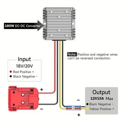 2pack DC 18V to 12V 15A Step DownConverter Compatible with Milwaukee 18V Battery