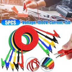 5Pcs Alligator Clips Electrical Test Leads Set 30V 15A Jumper Wires Cables Set