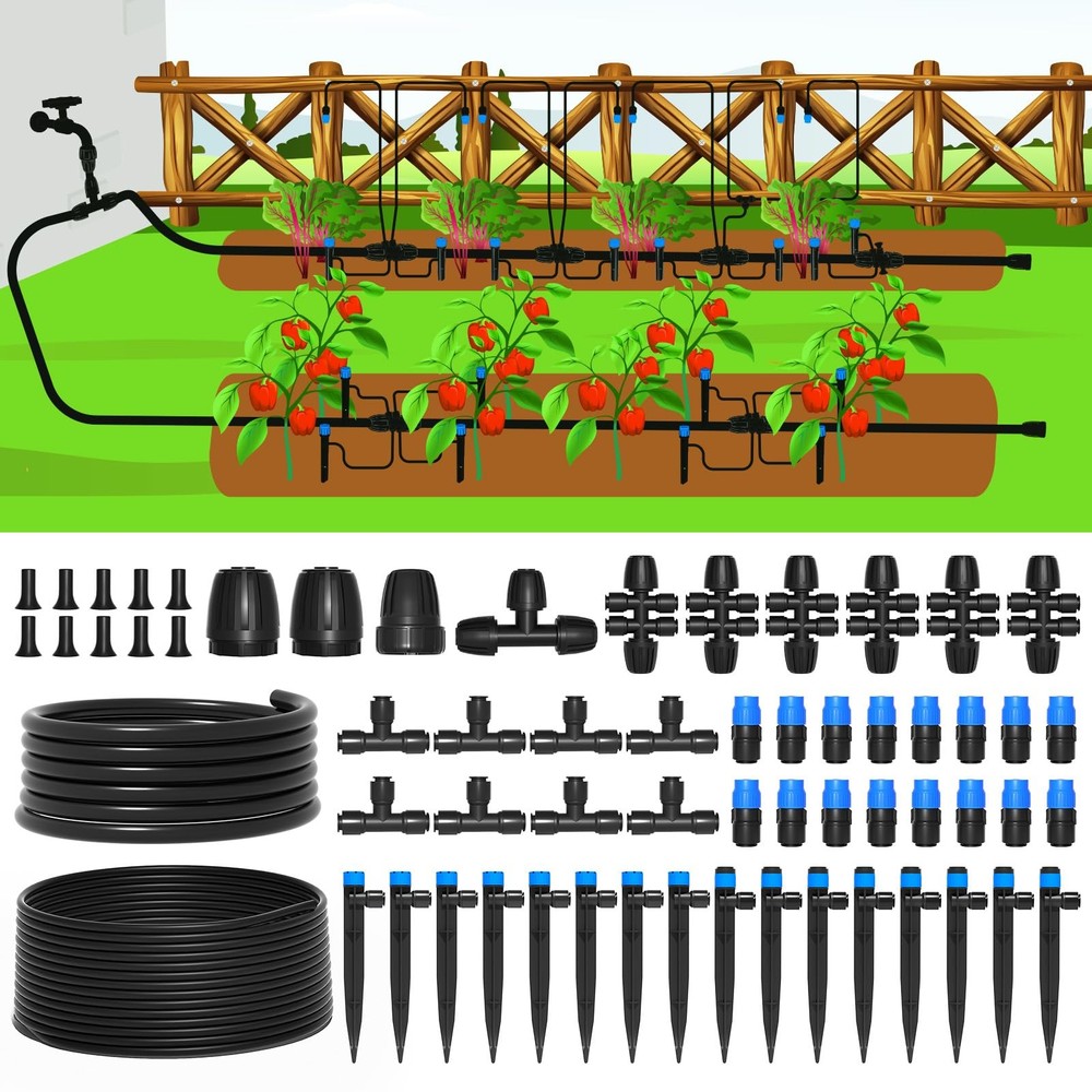 230FT Quick-Connect Drip Irrigation 33FT Main tube+Father’s Day Gift for Dad