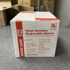 1000PCS/CT Basic Vinyl Synmax Disposable Gloves XL Powder Free & Non-Latex