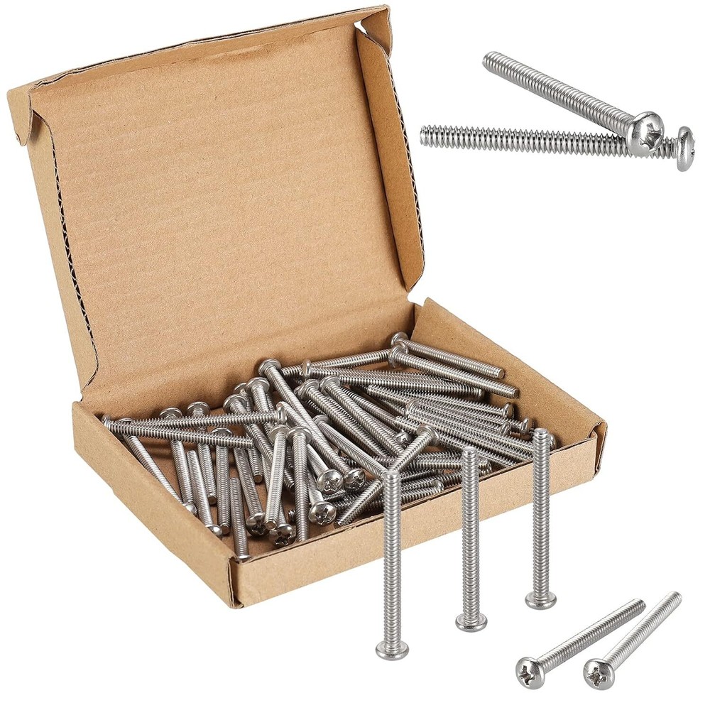 50 Pcs Extra Long Outlet Screws 6#-32 X 1-1/2 Inches for Wall Plates