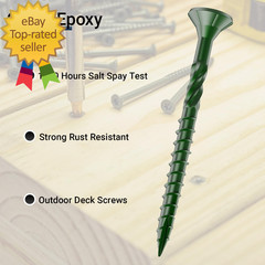 Deck Screws 3 Inch 5Lb Rust Resistant, Green Epoxy Coated Outdoor Screw Torx