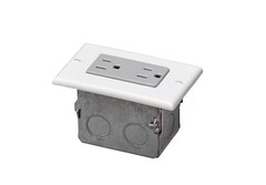Leviton 15 Amp 125 V J-Box Kit Duplex, Outlet/Receptacle, White/Gray 47605-ACN