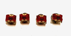 SQUARED D PUSH BUTTON TYPE: 9001, TYPE: KA-3 SER:J, RED (LOT OF 4)