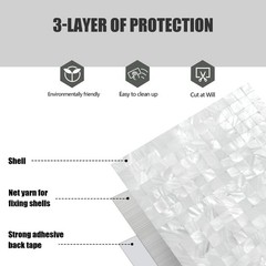 Kasaro Peel And Stick Backsplash Shell Tiles Mother Of Pearl Mosaic Self