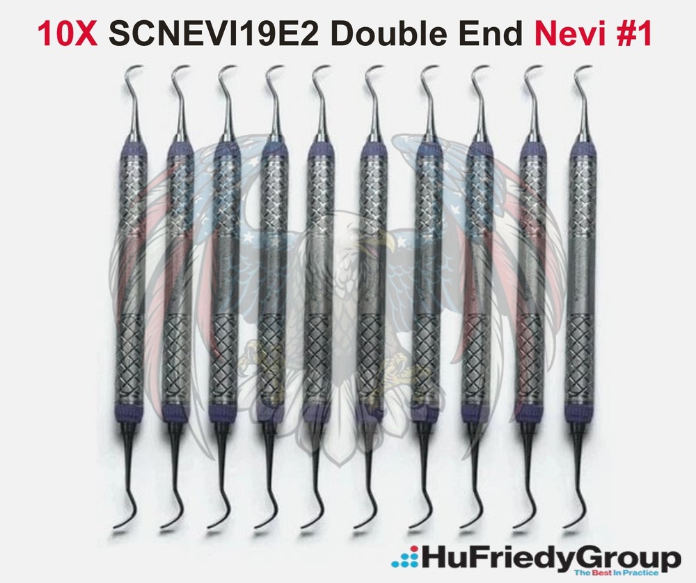 10X HU FRIEDY SCNEVI19E2 Double End Nevi #1 Dental Anterior Scaler #9 Handle