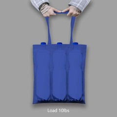 TOPDesign 24-Pack Economical 16″x15″ Blue Cotton Tote Bag, Medium,