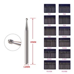 Dental Carbide Burs Round Bur Drill FG 330 1 2 6 8 557 High Speed Friction Grip
