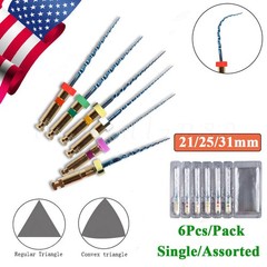 6Pcs Dental Endo Rotary Files NITI Super Endodontic Root Canal File 21/25/31MM