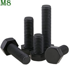 M8 – 1.25 Black Nylon Hex Bolts Full Thread Hex Cap Head Plastic Screws DIN 933