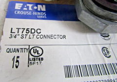 ✌️20) NEW CROUSE-HINDS LT75DC LIQUID TIGHT STRAIGHT CONDUIT CONNECTOR LOT OF 20