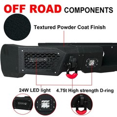 Front Rear Bumper Winch Plate 7LED 4x 4.75T D Rings 19-22 Silverado 1500 Excl LT