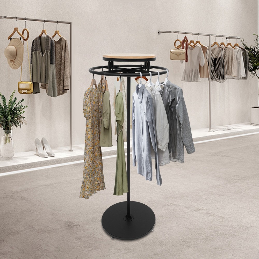 Clothing Display Rack Floor-standing Garment Hanging Rack Round Clothing Rack US