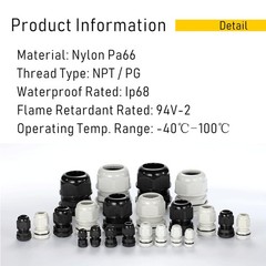 Cable Gland PG21 5 Packs IP68 Waterproof Nylon Cable Connectors with Locknut …