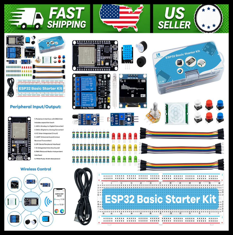 LAFVIN Basic Starter Kit for ESP32 ESP-32S WiFi I OT Development Board with